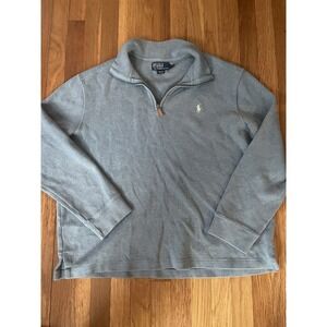 Polo Ralph Lauren Mens 1/4 Zip Pullover Blue Long‎ Sleeve Size XL Sweater Cotton